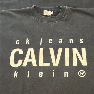 Calvin Klein Black Cropped  Sweatshirt with Logo
